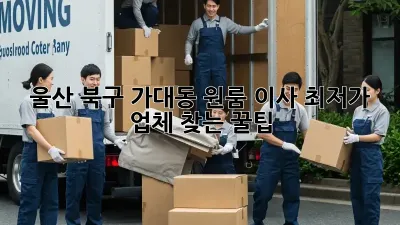 울산 북구 가대동 원룸 이사, 최저가 업체 찾는 꿀팁!